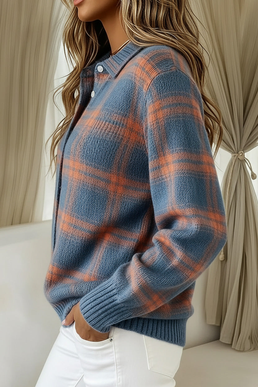🔥This week's hot sale🔥Women's Plaid Print Casual Cotton Buttoned