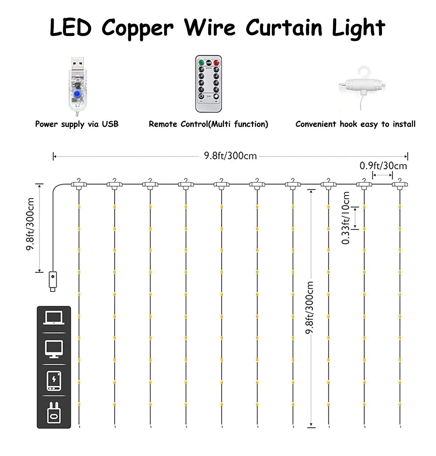 🔥This week's hot sale🔥LED Curtain Fairy Lights