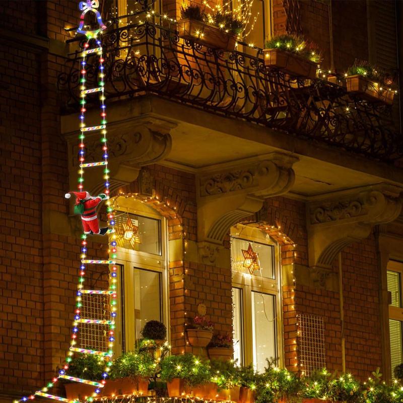 🔥This week's hot sale🔥christmas decorative ladder lights with santa claus