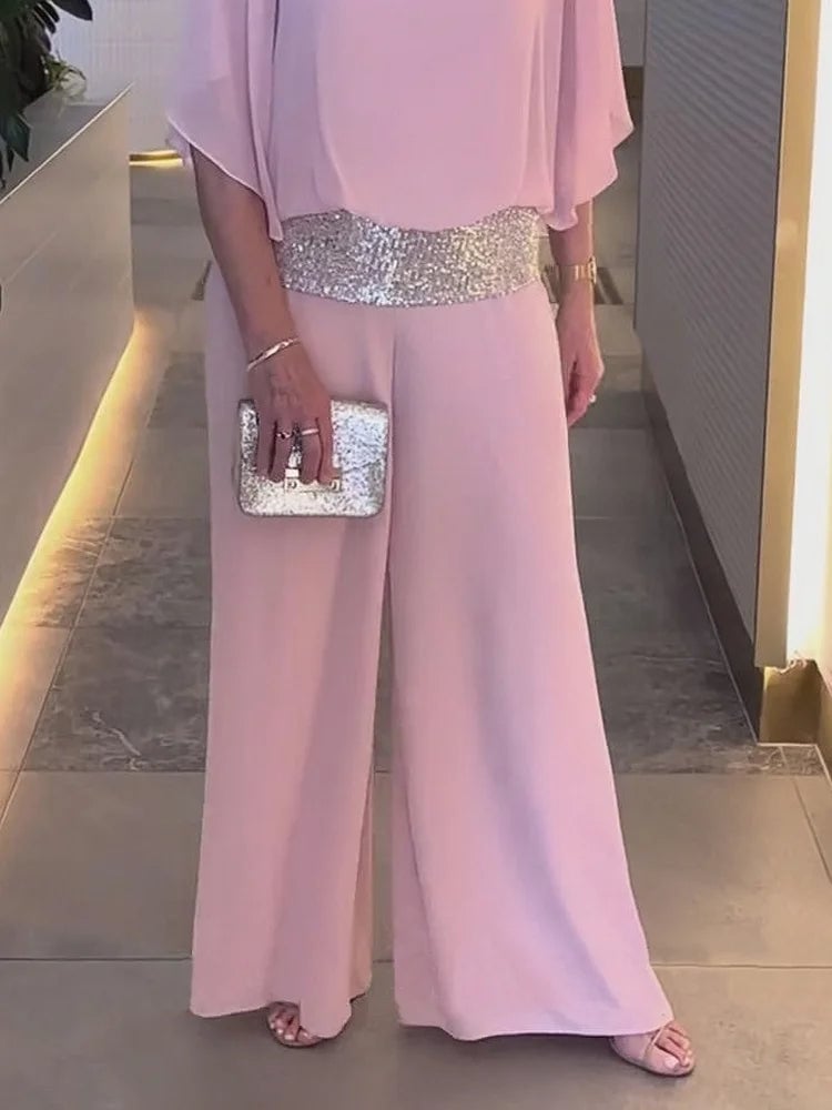 🔥This week's hot sale🔥Sequined Colorblock Elegant Two-piece Set