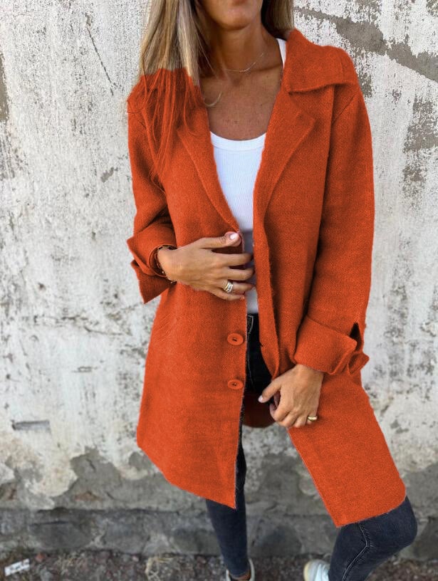 🔥This week's hot sale🔥Casual Lapel Wool Single Breasted Long Coat