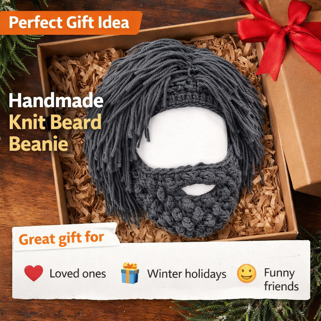 🔥This week's hot sale🔥Punk Style Beanie with Attached Straight Hair Wig and Knitted Beard