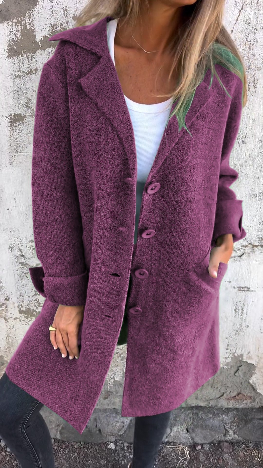 🔥This week's hot sale🔥Casual Lapel Wool Single Breasted Long Coat
