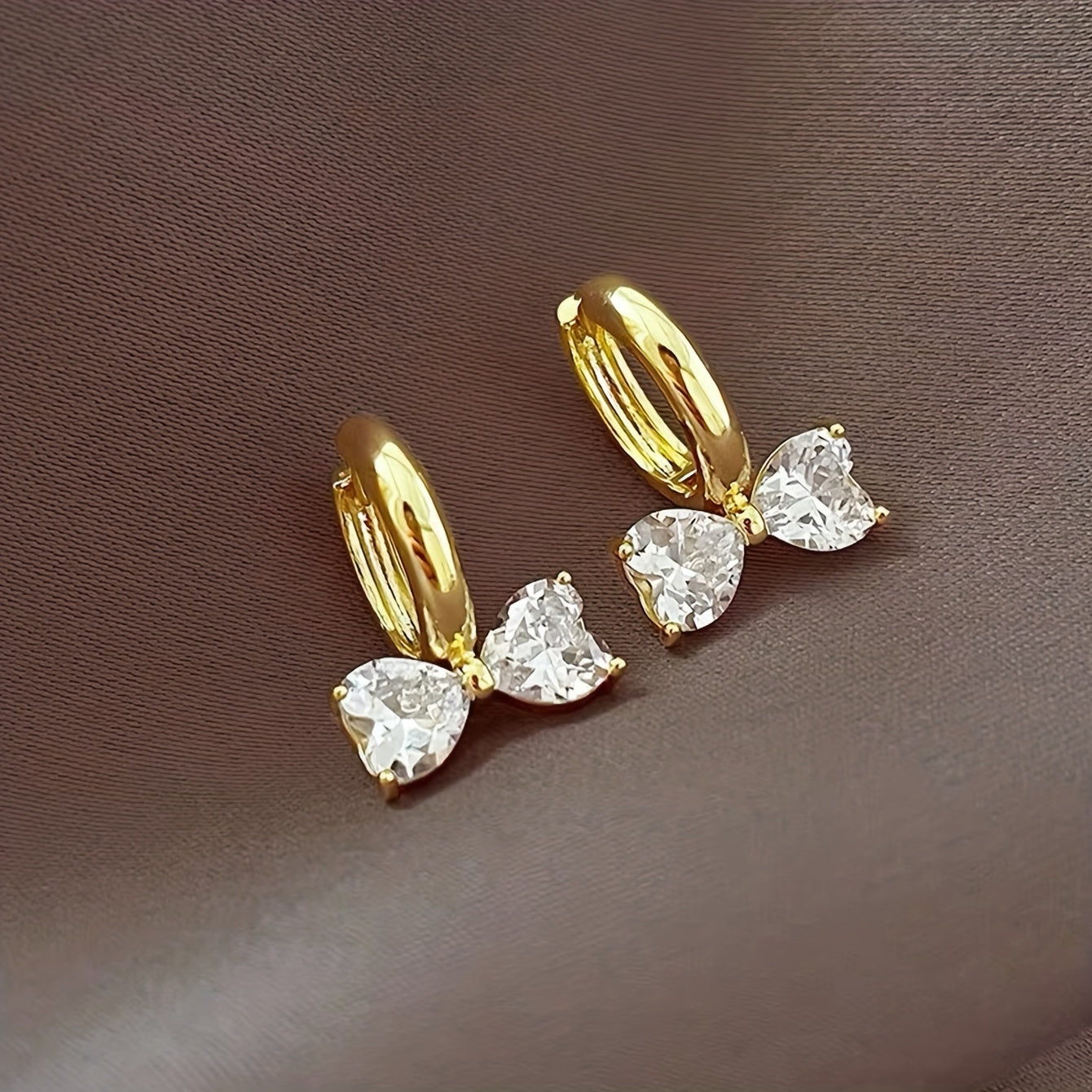 🔥This week's hot sale🔥heart-shaped bow design hoop earringss