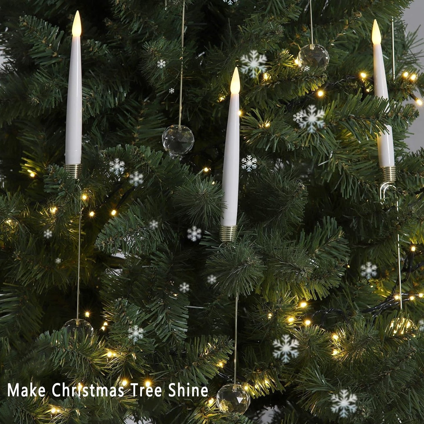 🔥This week's hot sale🔥 christmas tree led candles with clear crystal ball hook limited stock