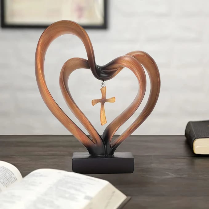 🔥This week's hot sale🔥easter jesus cross with intertwined hearts ornaments