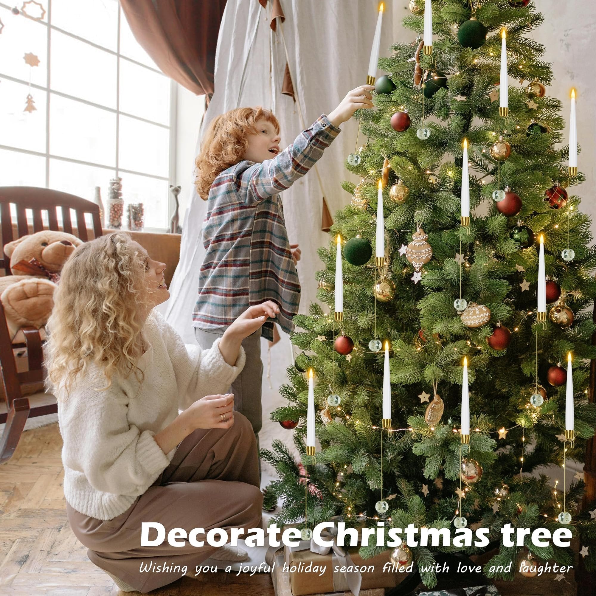 🔥This week's hot sale🔥 christmas tree led candles with clear crystal ball hook limited stock