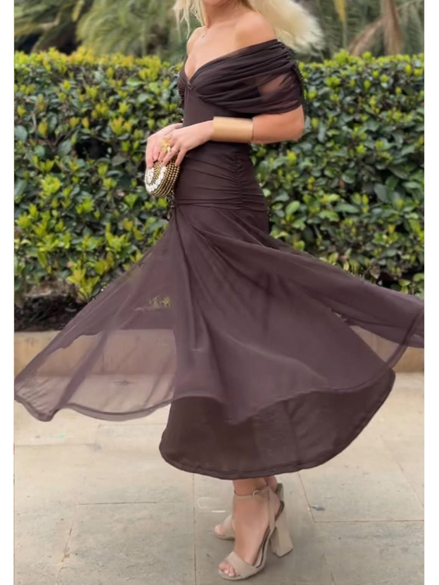 🔥This week's hot sale🔥 Women's Elegant Mesh Boutonniere Dress