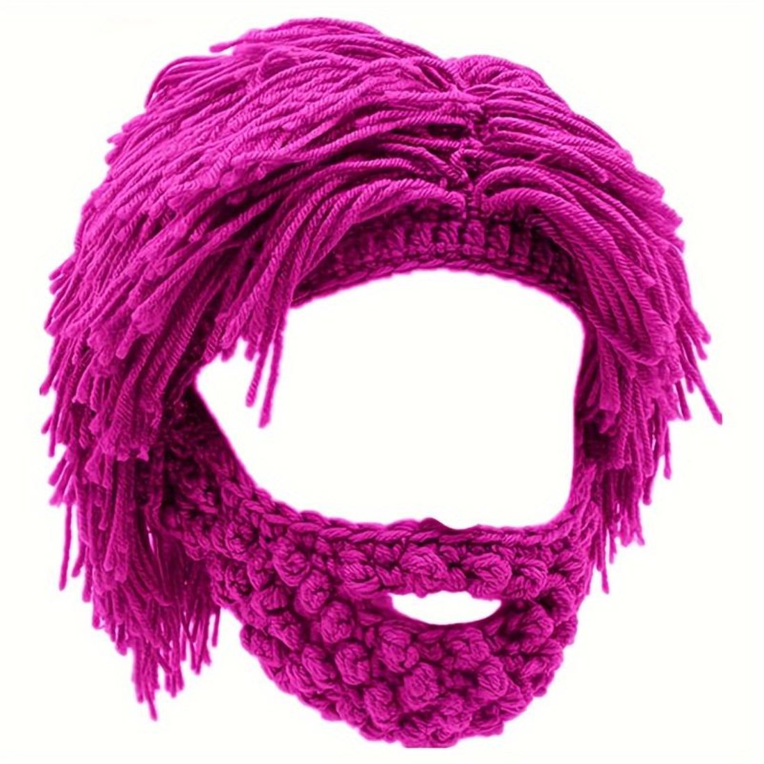 🔥This week's hot sale🔥Punk Style Beanie with Attached Straight Hair Wig and Knitted Beard