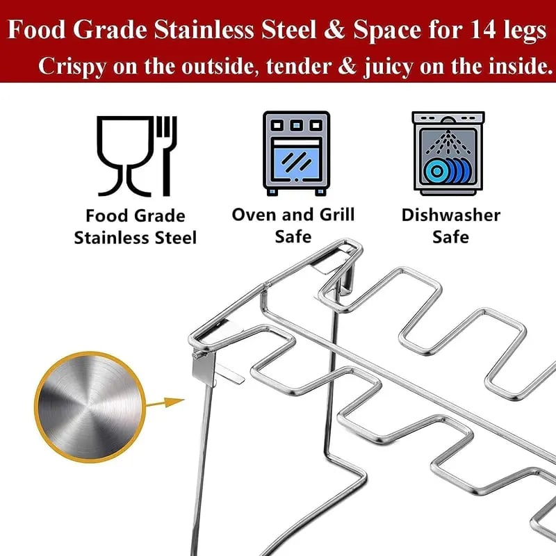 Metal Chicken Leg Rack — Non-Stick BBQ Rack (Specially for Camping)