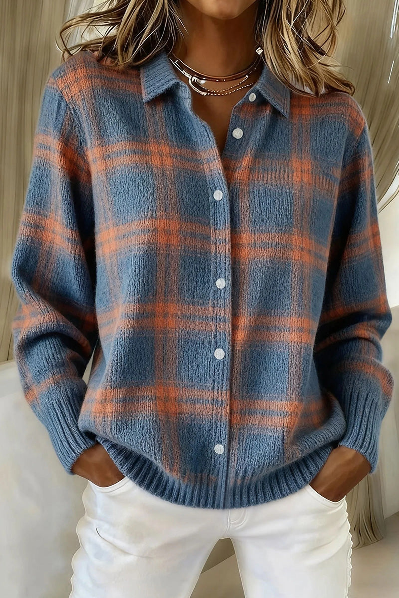 🔥This week's hot sale🔥Women's Plaid Print Casual Cotton Buttoned