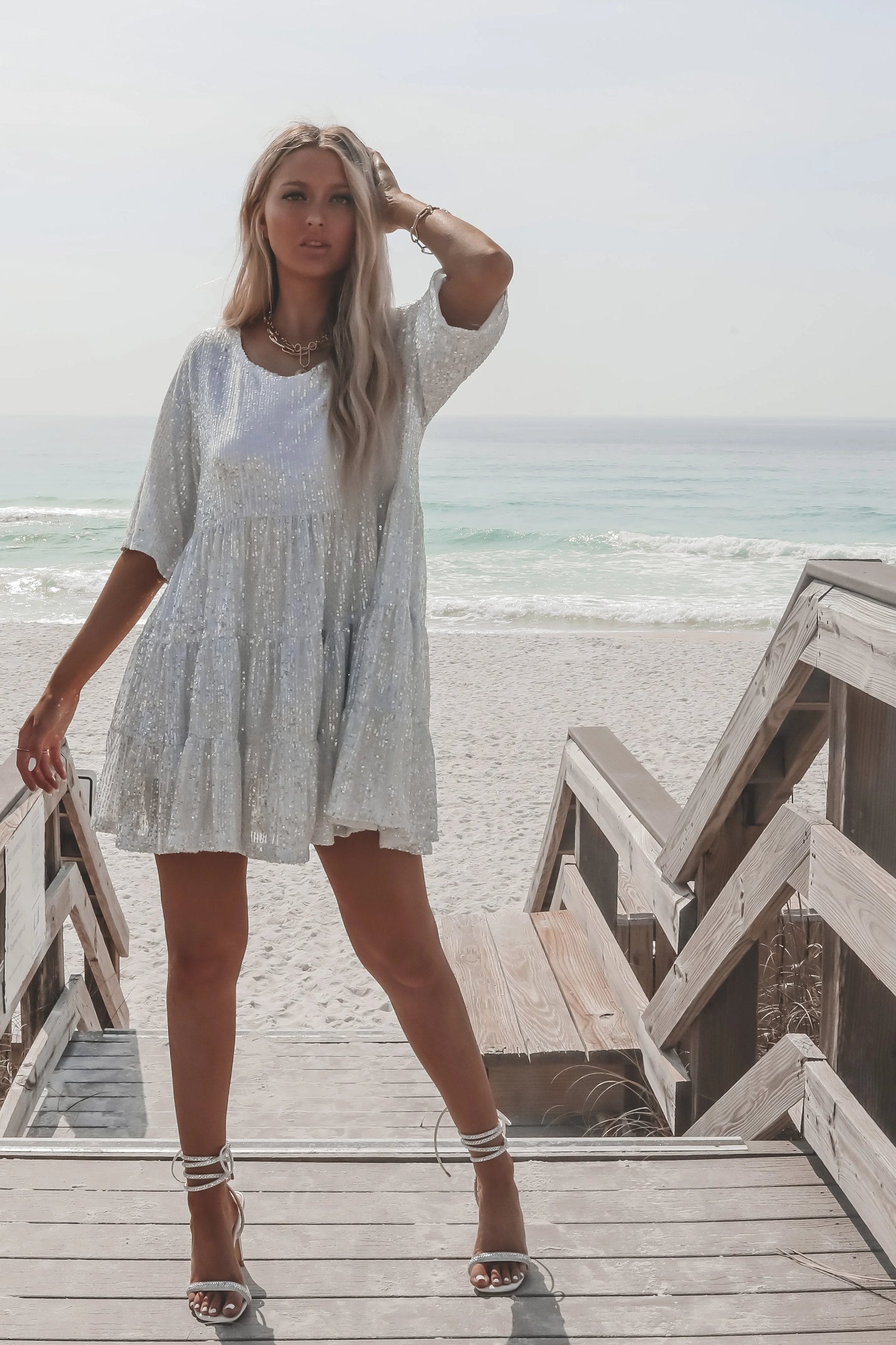 🔥This week's hot sale🔥 Sequin Baby Doll Dress