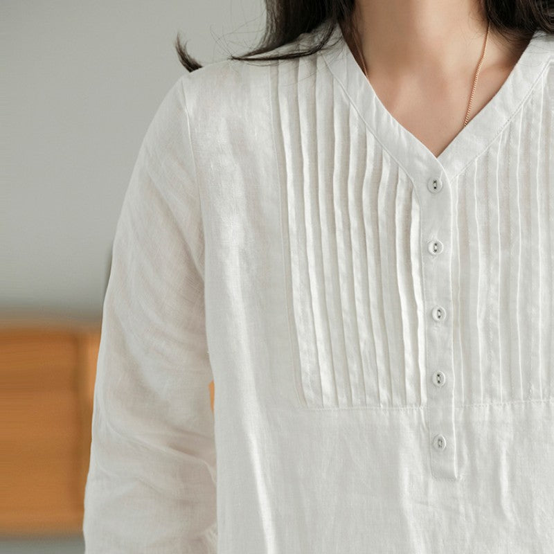 🔥This week's hot sale🔥Women's Cotton Linen V-Neck Half Sleeve Dress